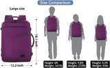MATEIN Carry on Backpack for Women, 27L Flight Approved Backpack for Teacher Nurse, Fashion Expandable Airline Daypack for Plane, Lightweight Hiking Weekend Back Pack, Traveler Gifts, Purple