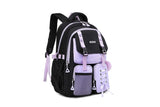 Miacollie Girls Backpack with Lunch Box and Pencil,Travel Daypack Cute backpack for Teens Girls Women Students (Black & Purple)