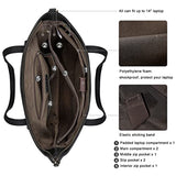 S-ZONE Women Vintage Genuine Leather Tote Bag Large Shoulder Purse Work Handbag