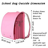 MilWorld randoseru cherry backpack ransel japanese school bags boys and girls automatic lock waterpoorf PU leather