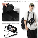 SUSTRALO Black Large Ita Bag Backpack with Insert, Kawaii Pin Display Backpack for College Travel, Work Daypack with Laptop Sleeve