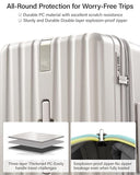 Hanke 29 Inch Plus Expandable Luggage Large Suitcases with Wheels,Checked Luggage Hard Shell Suitcases, PC Trunk Luggage Extra Large Suitcase with Lock for Women Men(Ivory White)