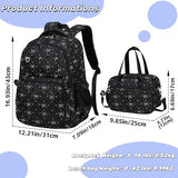 QYTFOA Girls Backpack Set with Bows Heart-shaped Lightweight Schoolbags for Girl Children Spacious Bookbag Waterproof(black-2)