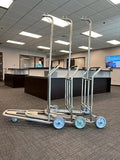Single Nesting Luggage Cart, Stainless Steel 3-Wheel Design, 300lb Capacity