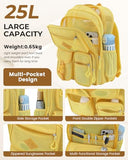 Gelektropy Mesh Backpack for Women Girls, Heavy Duty See Through College School Backpacks with Padded Shoulder Straps Large Capacity Bookbag for Beach Hiking Travel Swimming Outdoor Sports - Yellow