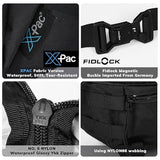 VOTAGOO GEAR X-Pac 7L Sling Bag, Lightweight Crossbody Waist Pack with Fidlock Buckle & YKK Zippers for Commute/Outdoor (Black)