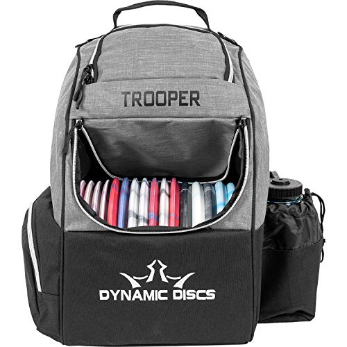 Dynamic Discs Trooper Disc Golf Bag - Beginner Frisbee Golf Backapack - Disc Bag for Men with 18+ Discs Capacity - Ideal Gifts and Accessories - Lightweight & Durable Backpacks (Heather Gray)