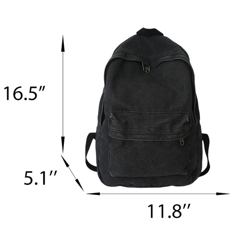 KAOBIO Canvas Backpack for Women Men Vintage Aesthetic Bags Travel Daypack Boho Hippie Grunge Backpack (Sage Green)