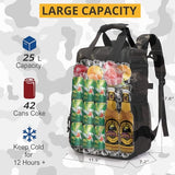 Tactical Backpack Cooler,Lunch Backpacks for Men Work with Handle，Soft Cooler Backpack Insulated Waterproof Leak Proof，Heavy Ice Chest Backpacks for Hiking Camping(Black Camo)