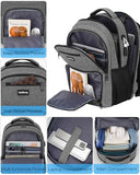 kadilong Business Laptop Backpack for Men, 15.6 Inch Travel Laptop Bag Back Pack with USB Charging Port, Water Resistant Bookbag Computer Backpack for Work College, Dark Grey