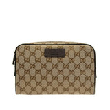 Gucci Womens Canvas Leather Trim Fanny Pack Brown Small