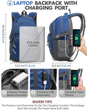 ProEtrade Backpack Bookbag for College Laptop Travel,Fit Laptop Up to 15.6 inch with USB Charging Port Multi Compartment Anti theft, Gift for Women Men (Blue)