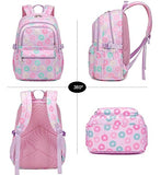 Joyfulife 3Pcs Donut Backpack for Girls Backpack with Lunch Box Set Kids Bookbags Primary School Bags Daypack Elementary Students Knapsack for Teen Student