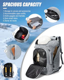 Lendolk Ski Boot Bag Ski and Snowboard Boots Backpack for Ski 60L Vacuum Travel Backpacks with Pump Waterproof Snowboard Boot Bagfor Helmet, Goggles, Gloves, Skis, Snowboard & Accessories(Grey)