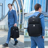 DUSLANG Laptop Backpack,Business Travel Anti Theft Slim Durable Laptops Backpack with USB Charging Port,Water Resistant College Computer Bag for Women & Men Fits 15.6 Inch Laptop and Notebook, Black