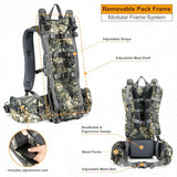 MOXULE Pro 3600 Camo Frame Backpack - Meat Hauler Pack with Rain Cover for Outdoor