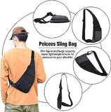 Peicees Small Sling Bag For Men Waterproof Crossbody Bag Man Purse Slim Chest Backpack Shoulder Bag For Travel Hiking