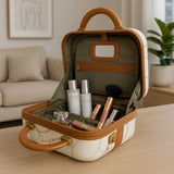 Chariot Regal Vintage Style 2-Piece Hardside Carry-On Retro Train Case Spinner Luggage Set - Ivory