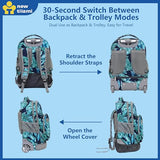 NEW TILAMI 18 Inch Rolling Backpack for Kids, Boys Wheeled Laptop Rolling Backpack for Girls Travel School Student Trip Using, Leaves