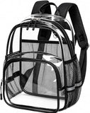 Bluboon Clear Backpack for Stadium Events 12×6×12 See-Through Stadium Approved Small Clear Bag for Concert Sports Outdoor (Black, Mini-12)