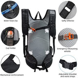 Lemuvlt Hiking Daypack 15L Capacity Waterproof Biking Backpack, Many Compartments Lightweight & Durable - Ideal for Skiing Skating Snowboarding Hiking Running MTB Cycling, Black