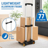 Mount-It! Folding Luggage Cart with Wheels, 77 lbs