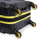 Nautica Maker Hardside Spinner Luggage, lightweight, Navy/Yellow, Carry-On 21-Inch