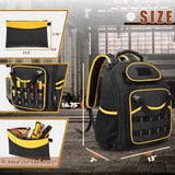 Marscamd Tool Backpack with a Tool Pouch, Heavy Duty Tool Bag with Multiple Pockets, Black