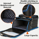 Alzoear Ransel Randoseru Backpack Semi-automatic satchel Japanese school bag for girls and boys PU leather BlackBlue