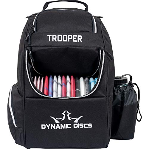 Dynamic Discs Trooper Disc Golf Backpack- Large Beginner Frisbee Disc Golf Bag - Holds 18+ Discs Capacity - Ideal Gifts and Accessories for Men - Lightweight & Durable Backpacks (Black)