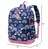 VASCHY Toddler Kids Backpack, Lightweight Water Resistant Daycare Preschool Backpack Schoolbag for Little Girls w Chest Strap Rainbows