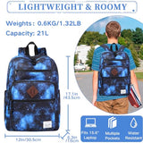 VASCHY Travel Backpack for Teen Boys, Bookbag Schoolbag Casual Daypack for High School/College/Women/Travel/Work Blue Galaxy