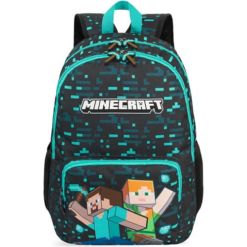 Get Trend Minecraft Kids Backpack for Boys, Adjustable Padded Straps, 18 in | Backpacks4Less