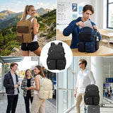 Lohol Multi-Pocket Backpack for Travel College, Heavy Duty Big Bookbag with 15.6 inch Laptop Compartment (Black Blue Galaxy