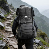 Night Cat Internal-frame Hiking Backpcack: 50L / 60L / 70L Roll Top Lightweight Travel Backpack with Rain Cover for Men Women Hiking Camping Backpacking Black