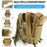gracedon Tactical Backpack - Military Molle Bag 3 Days Pack for men and Women Large Assault Rucksack 45L (Khaki)