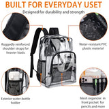 LERASO Transparent Backpack With Thickened Pvc Material, Perspective Design, Large Capacity Multi Pocket Backpack, Suitable For Concerts, Work, Travel, Festivals, Daily Commuting (Black)