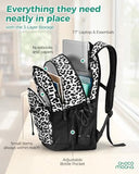 Choco Mocha Daisy Backpack for Teen Girls, Travel School Backpack for Girls Middle School Large Bookbag 18 Inch, Black