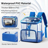 MIER Small Clear Backpack for School and Stadium Events, 12 Inch Blue