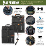 MAXPEDITION Platy Pocket Organizer, Durable EDC Tool Pouch for Men, Neck Wallet with Paracord Lanyard, Holds Flashlight, Multitool, Pen, Notebook (Black, 5" x 7")