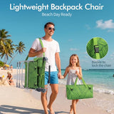 Outvita Backpack Beach Chair with 7 Position Adjustable Backrest, Lightweight Folding Aluminum Camping Chair with Detachable Storage Bag, Carry Strap & Side Pocket, 265 lbs Capacity