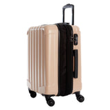 Genius Pack Expandable Hardside Carry On Luggage 22x14x9 Airline Approved Rolling Suitcase with Double Spinner Wheels, Ultra Light 21-Inch (Natural Beige)