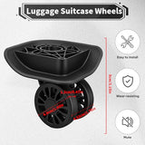 2Pcs Luggage Suitcase Wheels,Only Compatible with DELSEY 24 Inch Checked-Medium ,luggage wheels replacement with Screws/screwdriver,360° Rotation Spinner Wheel,Mute Double Row Swivel Wheel(Black)