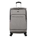 Steve Madden Designer Luggage Collection - 3 Piece Softside Expandable Lightweight Spinner Suitcase Set - Travel Set includes 20 Inch Carry on, 24 Inch & 28-Inch Checked Suitcases (Noble Black/Grey)