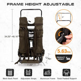 TR Aluminum External Frame Backpack, Adjustable Hiking Hunting Pack, Camo