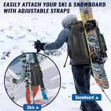 RESVIN Ski Boot Bag, 65L Durable Travel Backpack, 1680D Nylon Waterproof Snowboard Boot Bag, Skiing and Snowboarding Travel Luggage for Helmet, Goggles, Gloves, Outerwear & Accessories (Light Black)