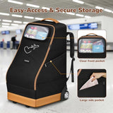 YOREPEK Foldable Car Seat Travel Bag for Airplane with 2 Wheels