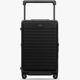 LEVEL8 Adventure Checked Hard Shell Carry on Luggage Airline Approved, Front Side-lid Opening Design,Expandable Case Wide Trolley Handle,Suitcases with Wheels,Travel Bag with Tsa Lock, 24 Inch, Black