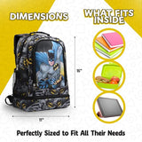 Batman Kids Backpack with Insulated Lunch Pocket for School & Travel