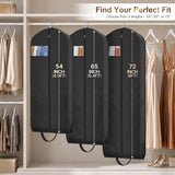 MISSLO 65" Long Garment Bags for Travel for Women 4" Gusseted Dress Bags for Gowns Waterproof Dress Protector Bag for Closet Storage Clothing Covers for Hanging Clothes Wedding Dresses Storage